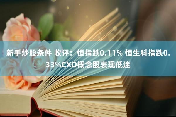 新手炒股条件 收评：恒指跌0.11% 恒生科指跌0.33%CXO概念股表现低迷